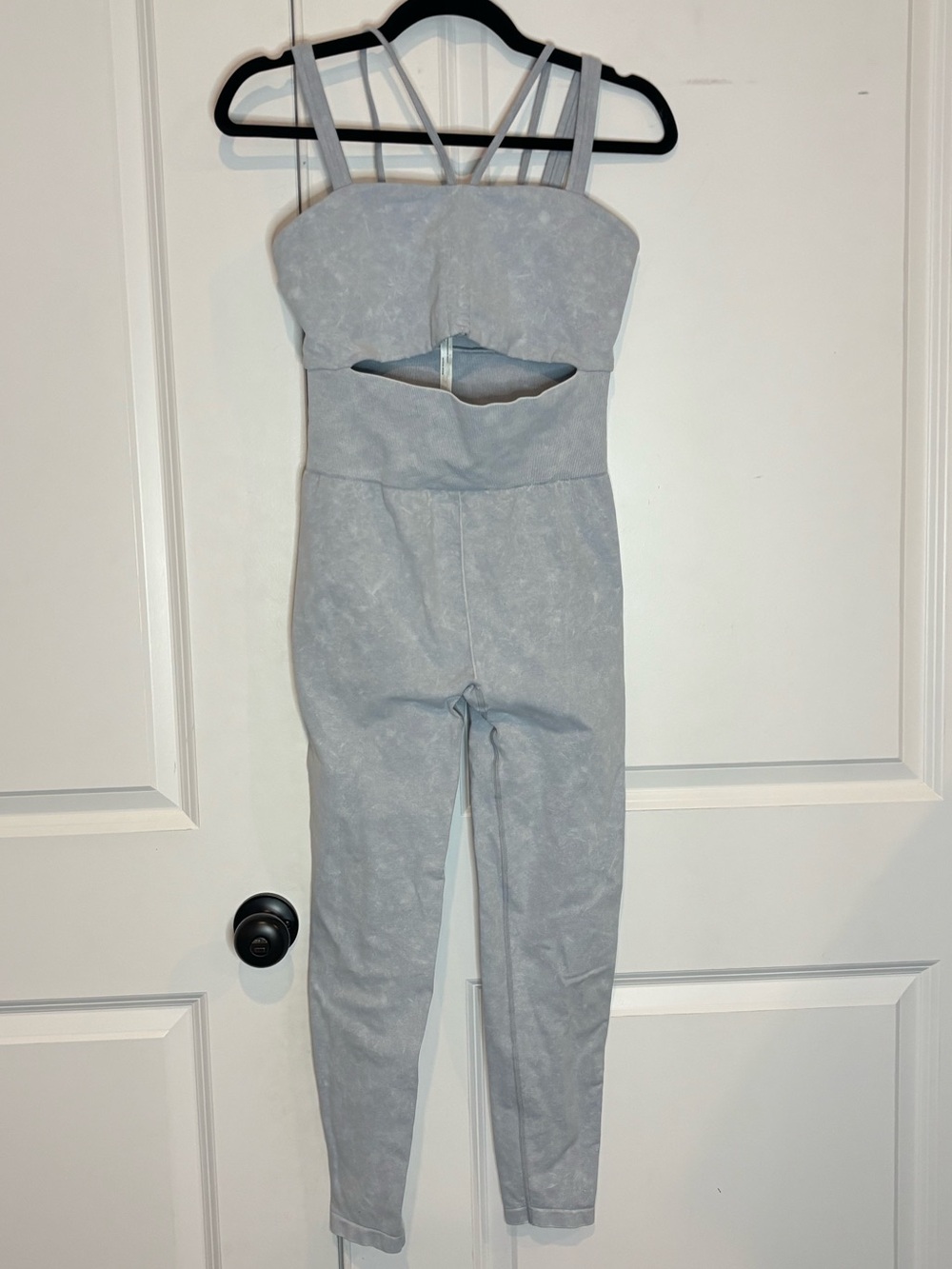 FP Movement Good Karma Cut Out Jumpsuit Mottled Light Blue M/L